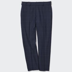 Uniqlo Navy Checkered Trousers